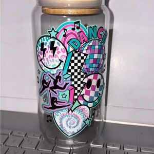Colorful Dance-Themed Glass Tumbler